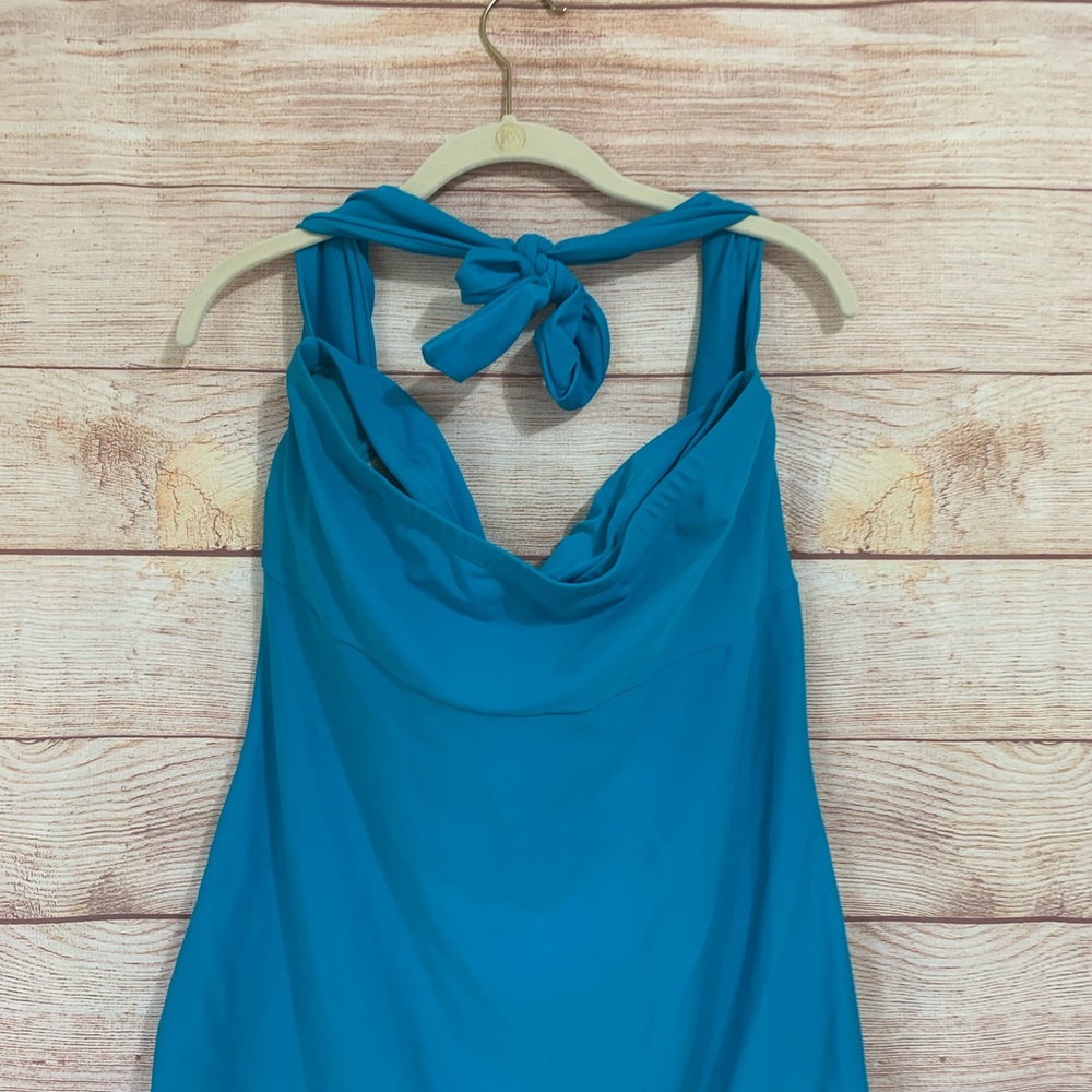 {Forever 21} Teal Halter one piece Swimsuit - Picture 9 of 9